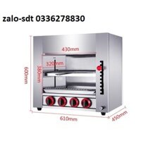 Lò nướng hải sản, BBQ, nướng bánh 4 họng gas - sử dụng nguồn gas gia đình - bảo hành 1 năm