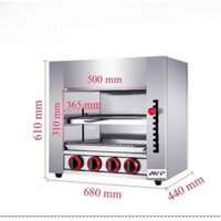 LÒ NƯỚNG SALAMANDER 4 HỌNG  chạy gas được sử dụng rất rộng rãi trong các nhà hàng, quán ăn sử dụng cho các món nướng