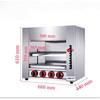 LÒ NƯỚNG SALAMANDER 4 HỌNG  chạy gas - Tặng  vỉ nướng , súng mồi , vỉ kẹp , bộ dây van gas .