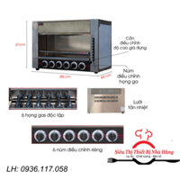 Lò nướng salamander 6 họng chạy gas GS-16