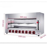 Lò nướng salamander 8 họng -Lò nướng Salamander 8 họng Gas sử dụng lò salamander liên tục 24/24.
