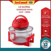 Lò nướng SUNHOUSE SH416 12L công suất 1300W nồi nướng bằng thủy tinh chịu nhiệt  có thể tháo rời vệ sinh dễ dàng