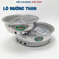 Lò Nướng Than Inox Loại Xịn MB, Bếp Nướng Than Kèm Vỉ Nướng Tròn Chất Liệu Inox Loại Xịn