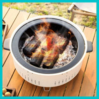 Lò Nướng Than Thép Không Gỉ, Bếp Nướng Than Hoa Không Khói, Vỉ Nướng Inox, Chân Phụ Nhỏ Gọn, Tay Cách Nhiệt – Ahimart