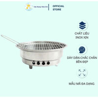 Lò Nướng Tròn Nhỏ Mb Dày, Bếp Nướng Than Inox Kèm Vĩ Nướng Tiện Dụng Cao Cấp Mta_Mart2