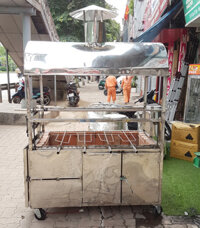 Lò quay heo kết hợp gà vịt cá inox