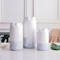 Lọ sứ trắng đáy vân Marble