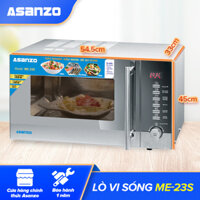 Lò vi sóng 23 Lít Asanzo ME23S nướng đối lưu đa chức năng (Bạc) - Bảo hành 1 năm