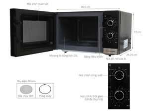 Lò vi sóng Electrolux EMM2308X - Lò cơ, 23 lít, 800W