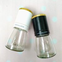 Lọ Xay Tiêu Cầm Tay Chất Liệu Thủy Tinh, Lưỡi Dao Bằng Sứ Lock&amp;Lock CKO115 140ml - Hàng Chính Hãng - Đen