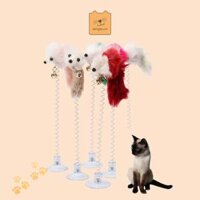 Lò xo con chuột hít kính đồ chơi cho mèo tương tác
