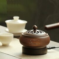Lò xông - Lư xông trầm điện có hẹn giờ chỉnh nhiệt bằng gốm chịu nhiệt cao cấp hình lưới - Hình lưới