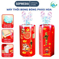 Loa bắn bong bóng pháo hoa DEMIDESHOP trang trí vui nhộn đón tết có đèn led kèm nhạc