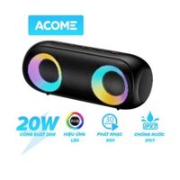 Loa Bluetooth ACOME A20 Công Suất 20W – 9 chế độ Hiệu Ứng đèn LED RGD – nghe liên tục 30 giờ liên tục Chuẩn Chống Nước IPX7