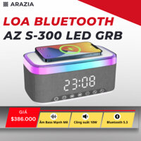 Loa Bluetooth AZ  S-300 , Đồng Hồ Hiển Thị , Giải Led Grb , Hỗ Trợ Sạc Điện Thoại Không Dây ...( BH LỗI 1 Đổi 1 )
