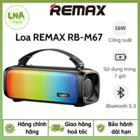 Loa Bluetooth Bass có đèn LED quai xách REMAX RB-M67, Thời lượng pin 7 giờ, Đài FM, Màng loa kép, trường âm thanh lớn.