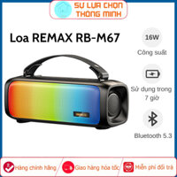 Loa Bluetooth Bass có đèn LED quai xách REMAX RB-M67, Thời lượng pin 7 giờ, Đài FM, Màng loa kép, trường âm thanh lớn.