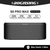 Loa Bluetooth BOGASING S8 Pro Max 100W, Âm thanh 3 kênh với Âm thanh nổi sống động & Âm trầm mạnh mẽ, EQ, Công nghệ DSP