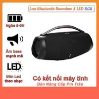 Loa Bluetooth BOOMBOX 3 Cao Cấp (Bản Nâng Cấp) LED RGB 7 Màu, Loa Cộng Hưởng, Công suất 40W, Bass đầm mạnh, Âm to
