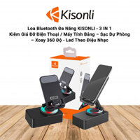 Loa Bluetooth Đa Năng KISONLI – 3IN1 – Kiêm Giá Đỡ Điện Thoại / Máy Tính Bảng – Sạc Dự Phòng – Xoay 360 Độ – Led Theo Đi