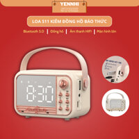 Loa Bluetooth Đồng Hồ Báo Thức S11 Màn Hình Gương,Vẻ Ngoài Cổ Điển Vintage,Loa Bluetooth Kết Hợp Đa Chức Năng