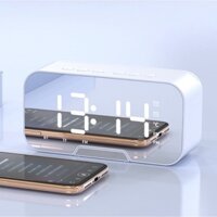 Loa bluetooth đồng hồ màn hình tráng gương hiển thị đèn led