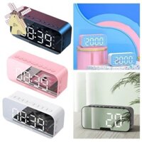 Loa Bluetooth FM Radio TF Card Player Hộp Âm Thanh Có Màn Hình Âm Lượng Lớn Để Bàn Đồng Hồ Báo Thức Loa Boom Cho Tất Cả Điện Thoại HSU1