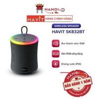 Loa Bluetooth HAVIT SK832BT, BT 5.3, Đèn RGB Sống Động, Kháng IPX6, Công Suất Tối Đa 10W, Nghe Đến 8H- Hàng Chính Hãng