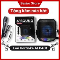 loa bluetooth karaoke alp 401 không dây giá rẻ nghe nhạc đèn led kèm mic