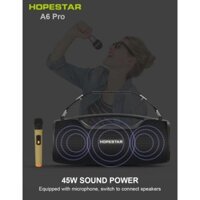 Loa Bluetooth Karaoke HOPESTAR A6 PRO - Có Micro, Di Động Công Suất lớn, Bass Cực Mạnh. Bảo hành 6 tháng