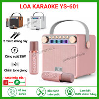 Loa Bluetooth Karaoke Kèm Micro YS-601, 2 Mic Không Dây, Thay Đổi Tone Giọng, Bass Cực Mạnh, Âm Thanh Siêu Hay