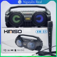 Loa bluetooth karaoke Kimiso S1, loa karaoke kèm mic hát có lỗ usb và thẻ nhớ sử dụng liên tục trong 3 - 5 giờ liên tục