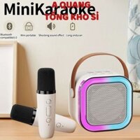 Loa Bluetooth Karaoke Mini K12 Công Suất 10w Kèm 2 Micro Không Dây, Loa Hát Karaoke Mini Bluetooth 2 Mic Âm Thanh Hay K9