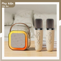 Loa Bluetooth Karaoke Mini K12 Sạc Pin Không Dây, Âm Thanh Hay, Bass Chuẩn Kèm 2 Míc Hát Bảo Hành 12 Tháng.