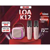 Loa Bluetooth Karaoke Mini K12 Sạc Pin Không Dây, Âm Thanh Hay, Bass Chuẩn Kèm 2 Míc Hát Bảo Hành 12 Tháng BILLION.