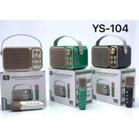 Loa bluetooth karaoke mini xách tay YS104/106 kèm micro không dây hát karaoke dùng để nghe nhạc để bàn trang trí.