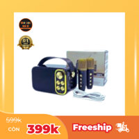 Loa bluetooth Karaoke Mini YS105 tặng kèm 2 mic không dây, Công suất 10W