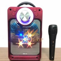 Loa bluetooth karaoke MN-03 mặt gương tặng mic có dây, remote