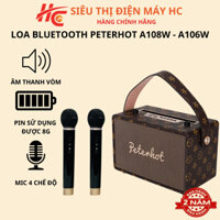 Loa Bluetooth karaoke PeterHot A108W - A106W Tặng kèm 2 mic hát không dây cực hay bass cực mạnh