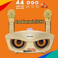 Loa bluetooth karaoke SD 306 2 mic ,Không dây, mắt cú, kèm 2 mic công suất lớn 20W, Bass cực chuẩn, chính hãng [1 đổi 1]