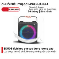 Loa bluetooth karaoke SD 508 kèm micro không dây di động song ca , âm thanh sống động