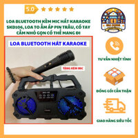 Loa Bluetooth Karaoke SKD-106 Pin Trâu Âm Thanh Mạnh Mẽ Có Mic Và Tay Cầm Dễ Dàng Mang Đi