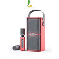 Loa Bluetooth Karaoke Su-Yosd YS218 - Loa xách tay mini YS-218 chất liệu nhựa ABS cao cấp, công suất 35W kèm 2 micro không dây đổi tone giọng thú vị - Hàng nhập khẩu - đỏ