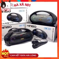 Loa bluetooth karaoke xách tay KM-S2 Tặng kèm 1 mic hát có dây, âm pass cực hay đèn led sống động