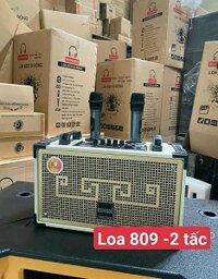 LOA BLUETOOTH KÈM 2 MIC KARAOKE KHÔNG DÂY 809 - Cổng Thẻ Nhớ, USB - ÂM THANH CỰC HAY
