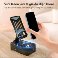 Loa bluetooth kèm giá đỡ điện thoại xoay 360, kiêm sạc dự phòng
