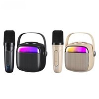 Loa Bluetooth Kèm Mic Hát Karaoke PORTABLE Thiết Kế Nhỏ Gọn Có Dải Đèn Led Theo Nhạc Ấn Tượng