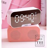 Loa Bluetooth kiêm Đồng Hồ Báo Thức Mặt Tráng Gương Tích hợp Đài Fm ĐH01