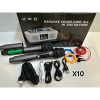 Loa Bluetooth Live Stream X10 kết hợp AUDIO kèm 2 micro karaoke không dây