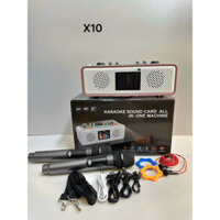 Loa Bluetooth Live Stream X10 kết hợp AUDIO kèm 2 micro karaoke không dây